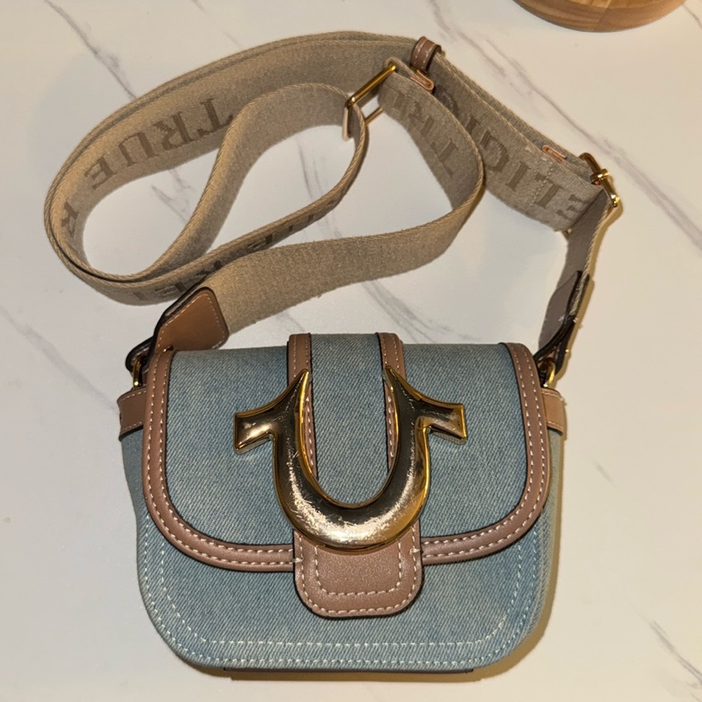 True Religion Horseshoe Denim Mini Bag